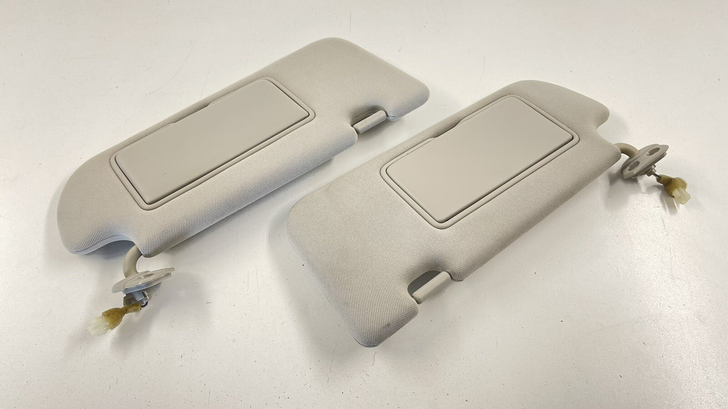 14-20 INFINITI Q50 LEFT RIGHT SUNVISOR SUN VISOR SHADE PAIR CLOTH BEIGE OEM