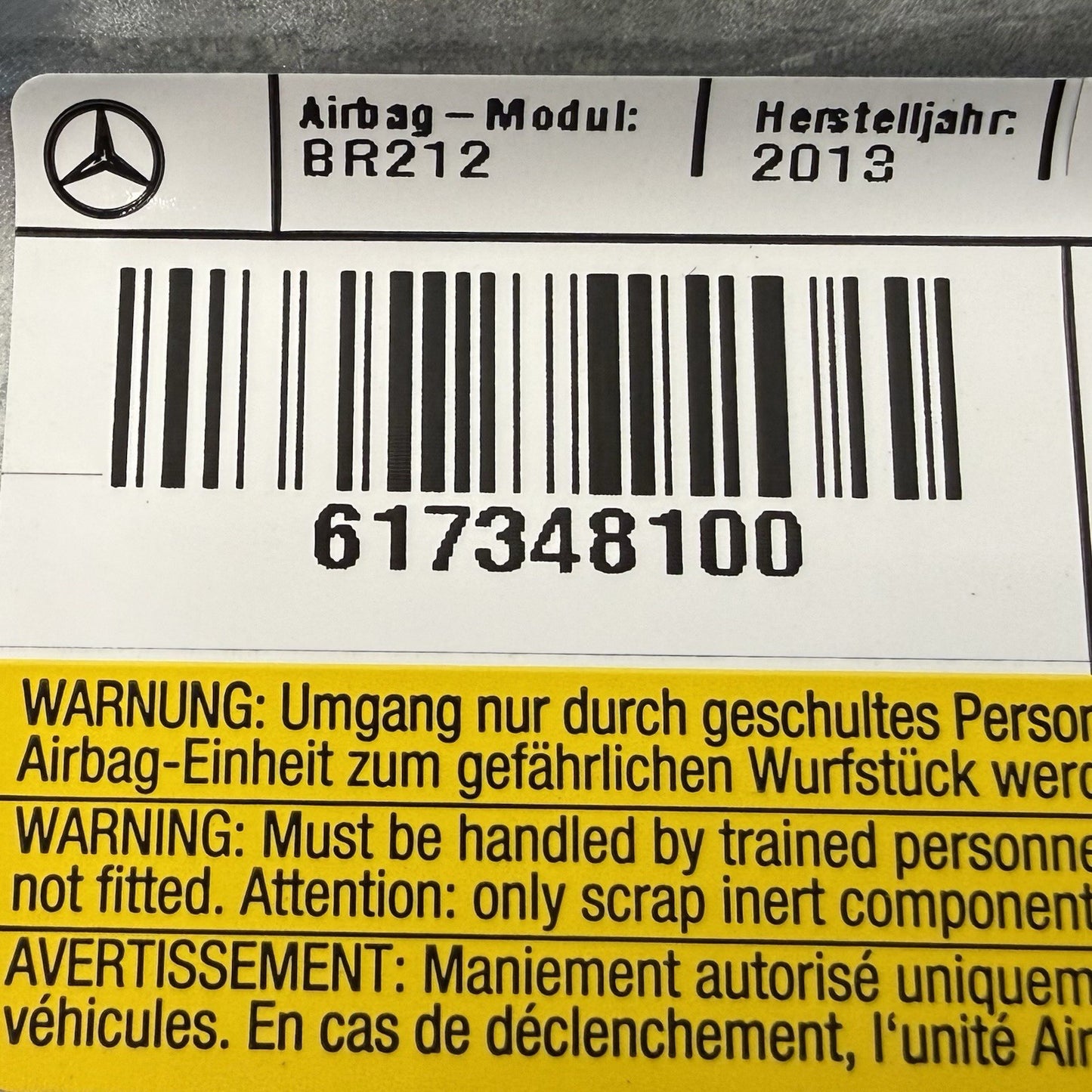 10-16 Mercedes W212 E350 Passenger Right Front Seat Airbag Air Bag Black OEM