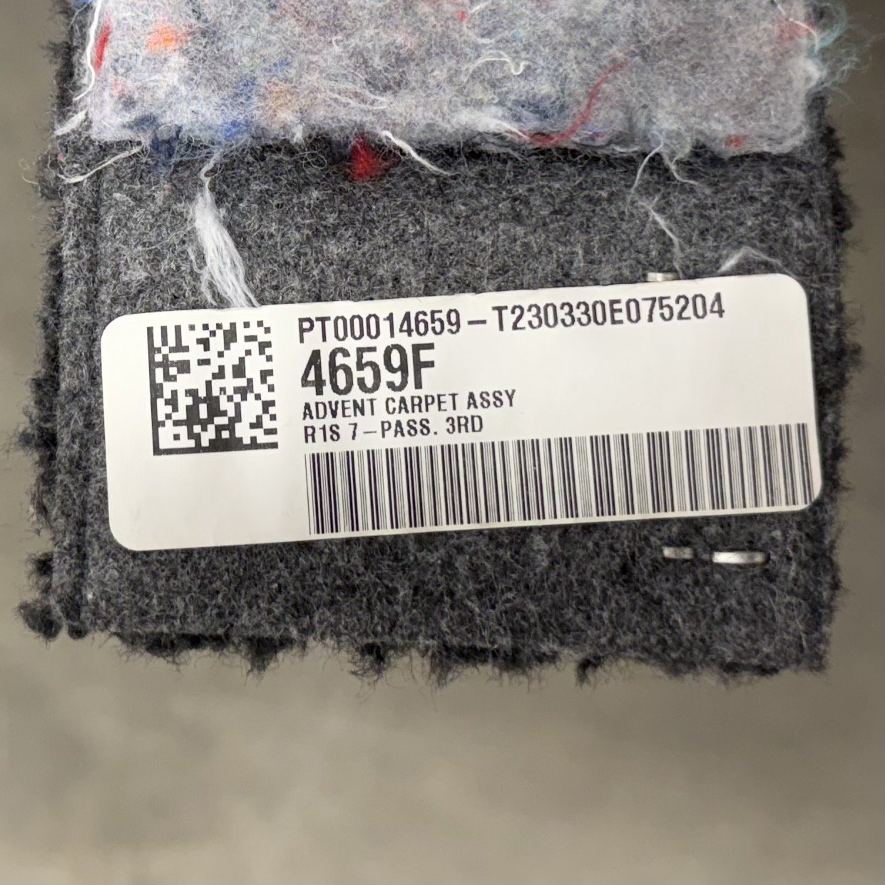 2022-2024 Rivian R1S Interior Floor Carpet Complete Set Black OEM