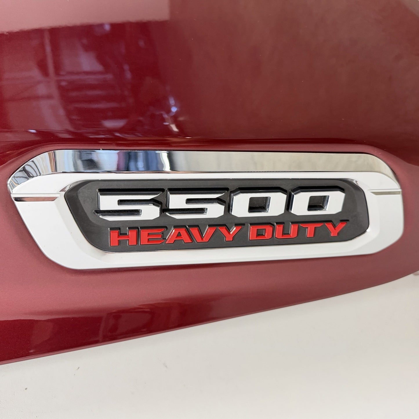 19-24 Ram 5500 Front Hood Panel Complete W/ Hinges & Side Emblems Velvet Red OEM