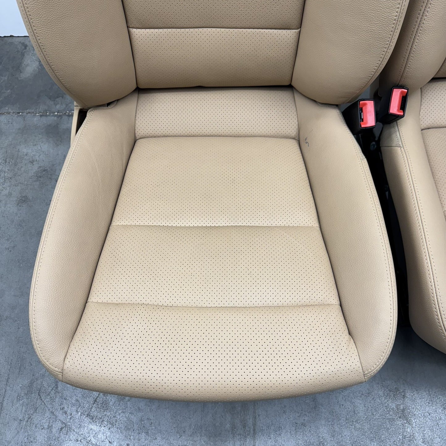 10-16 Porsche Panamera Front Seat Pair Power Memory Leather Luxor Beige OEM