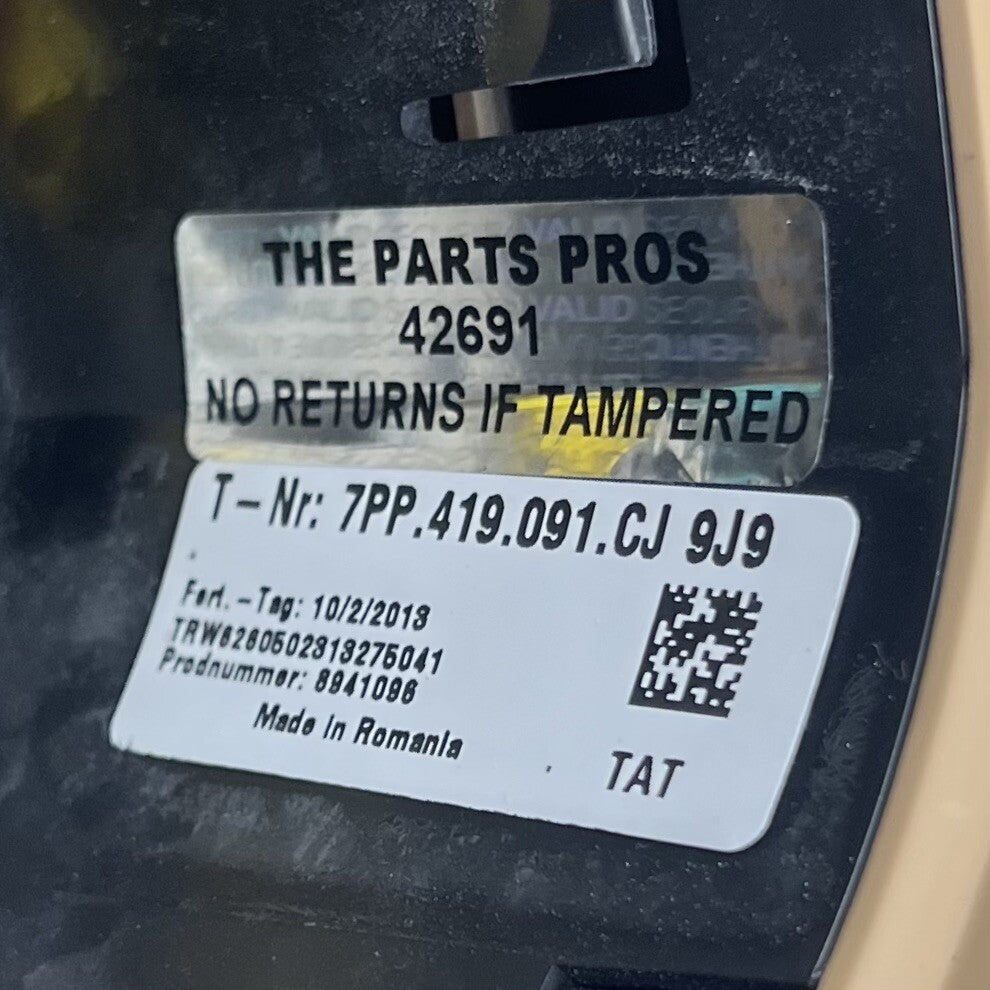 10-16 Porsche Panamera Driver Steering Wheel W/ Paddle Shifters Luxor Beige OEM