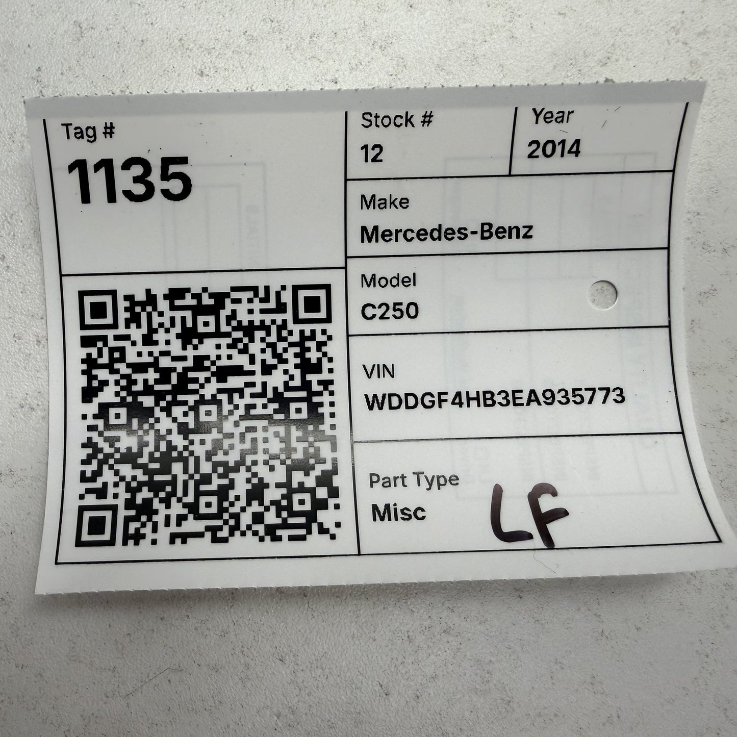 2008-2014 Mercedes C250 W204 Left Front Door Glass Window Regulator Motor OEM