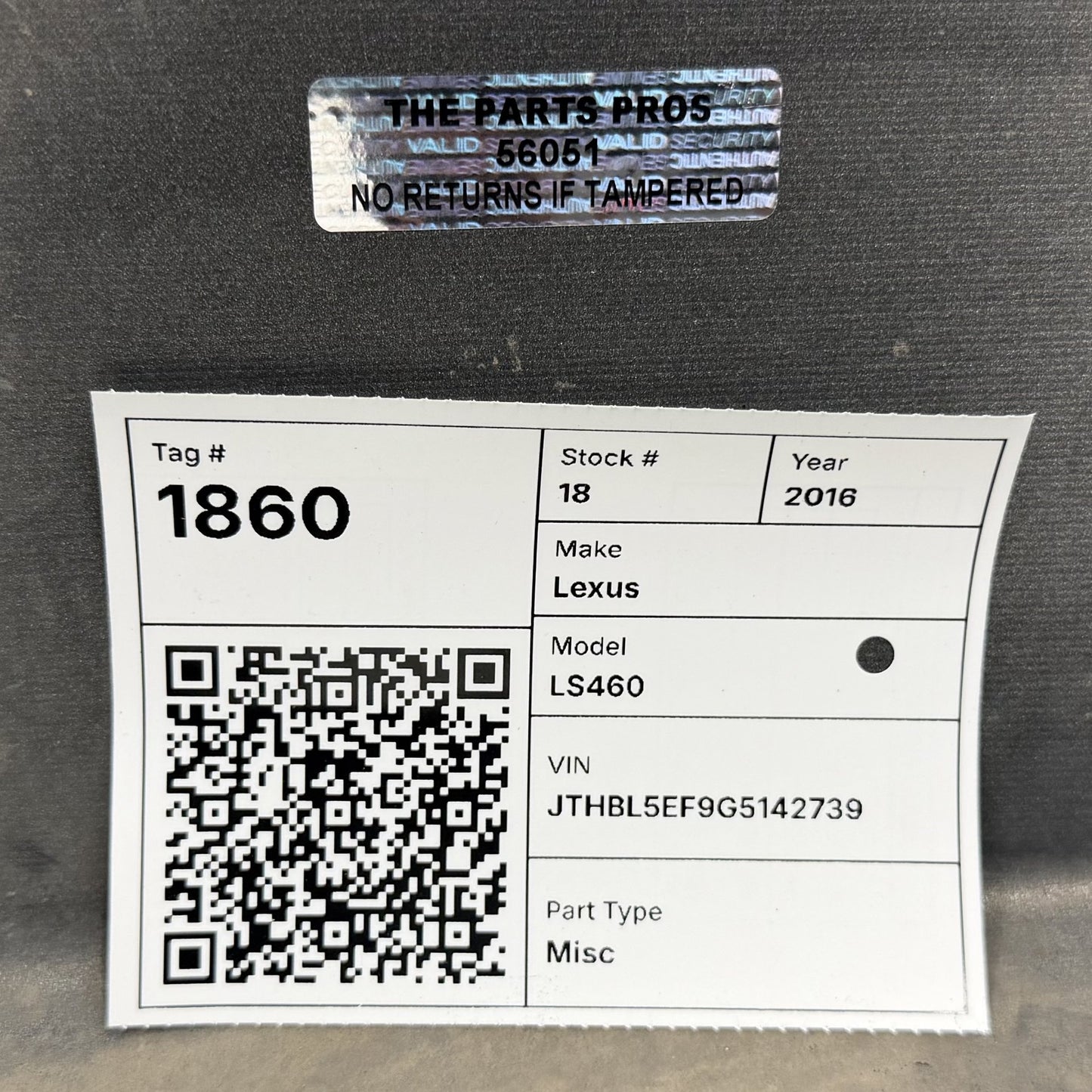 2013-2017 Lexus LS460 Rear Bumper Cover Complete W/ Parking Sensors OEM