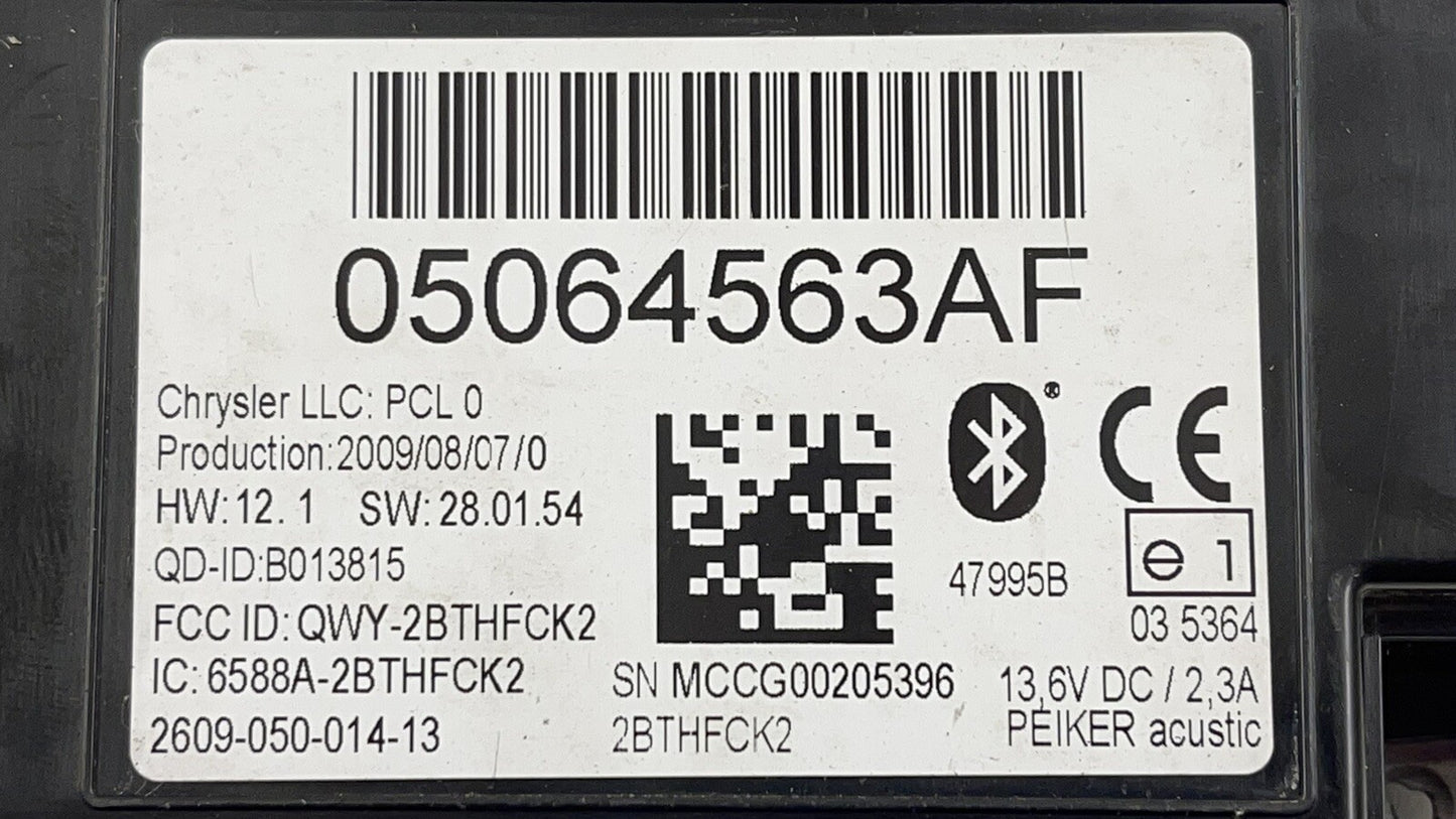 07-10 DODGE RAM TELEMATICS COMMUNICATION BLUETOOTH MODULE 05064563AF OEM