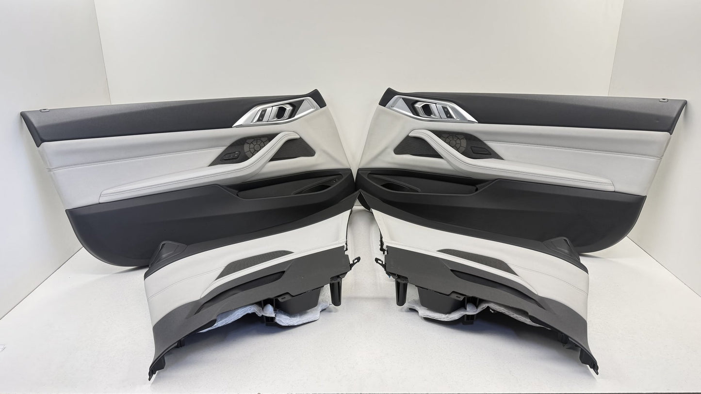 2021-2026 BMW M4 G82 Coupe Interior Door Quarter Trim Panel Set Silverstone OEM