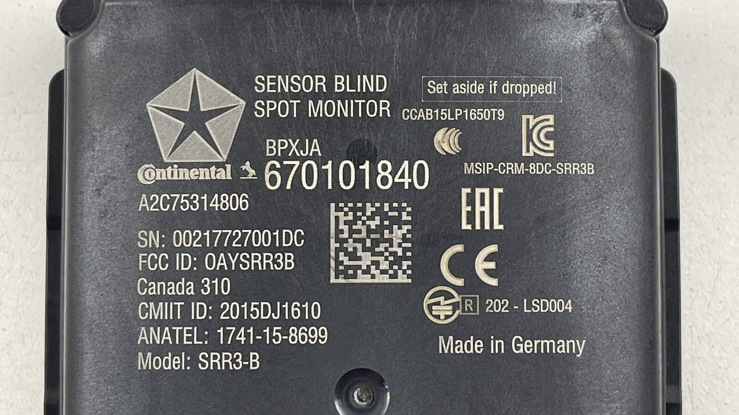 17-22 MASERATI QUATTROPORTE REAR BLIND SPOT SENSOR RADAR MONITOR 670101840 OEM