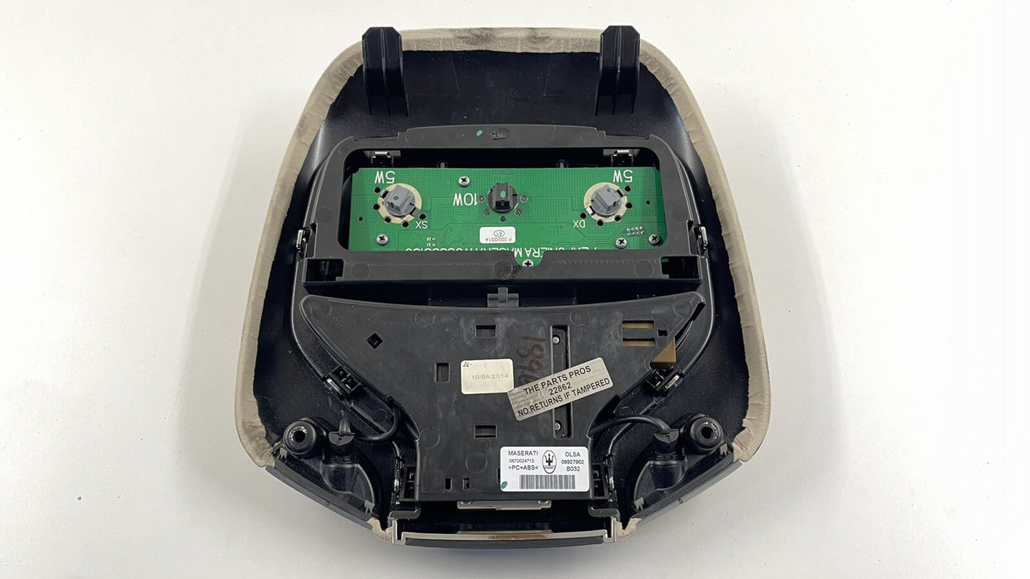 14-16 MASERATI GHIBLI FRONT OVERHEAD CONSOLE LIGHT LAMP CONTROL PANEL DOME OEM