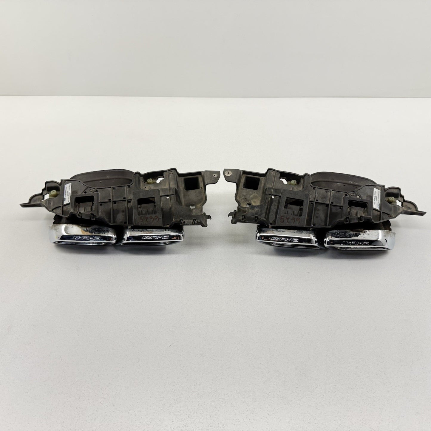 15-21 Mercedes C63 AMG W205 Rear Exhaust Muffler Tip Left Right Pair Chrome OEM