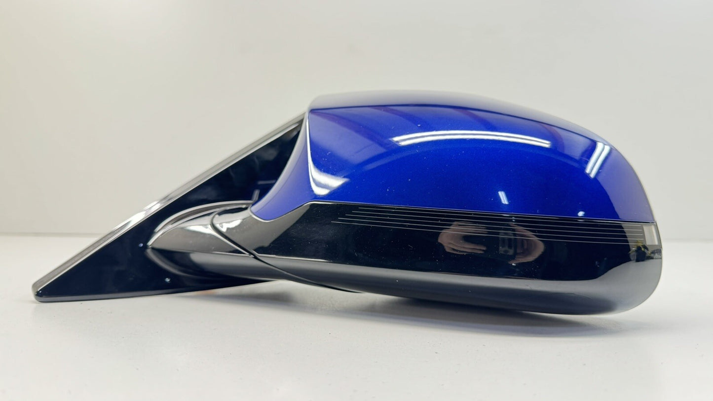 15-20 BMW M4 F82 Driver Left Door Mirror W/ Blind Spot San Marino Blue OEM