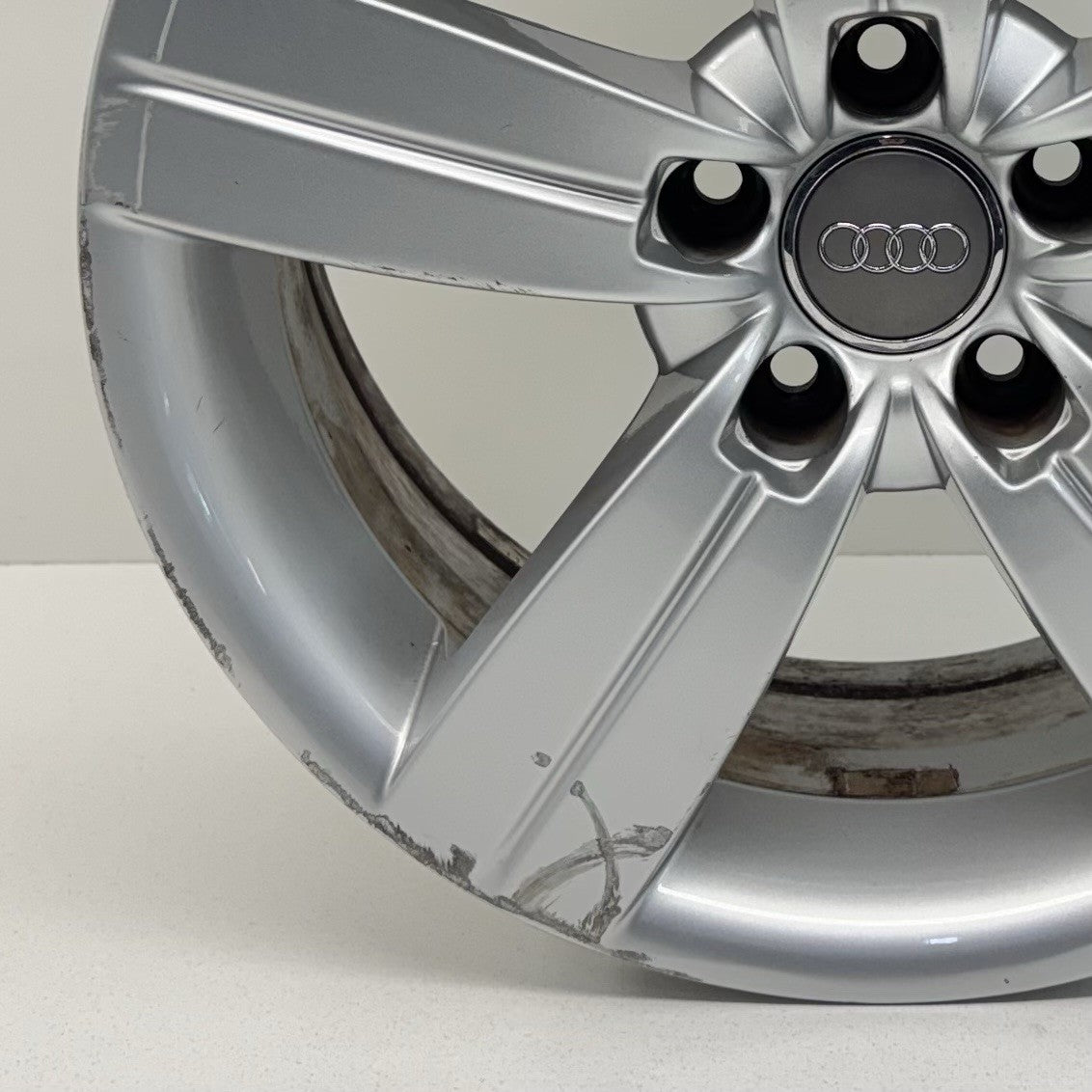 08-10 Audi TT 17" 17x8 Wheel Rim 5 Spoke Silver 8J0601025C Factory OEM