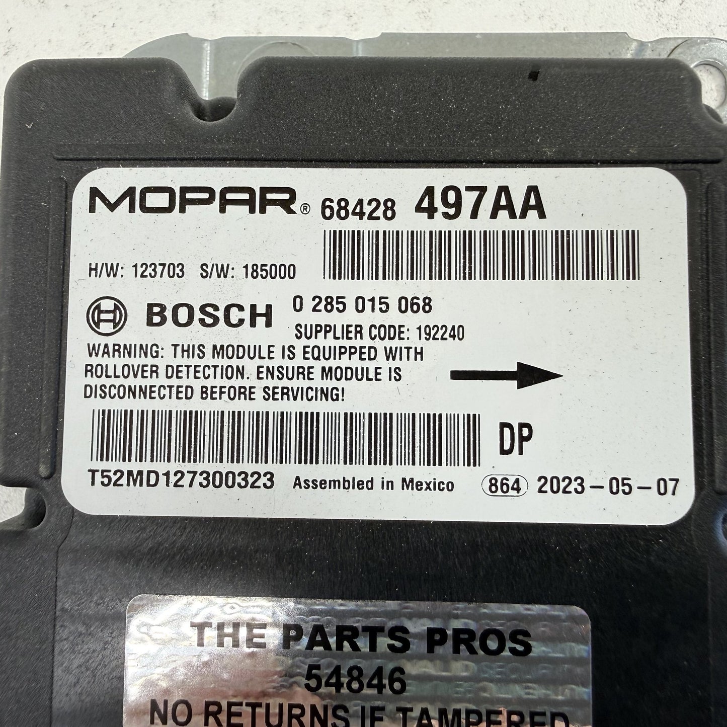 2019-2024 Ram 4500 5500 Airbag Air Bag SRS Restraint Module 68428497AA OEM