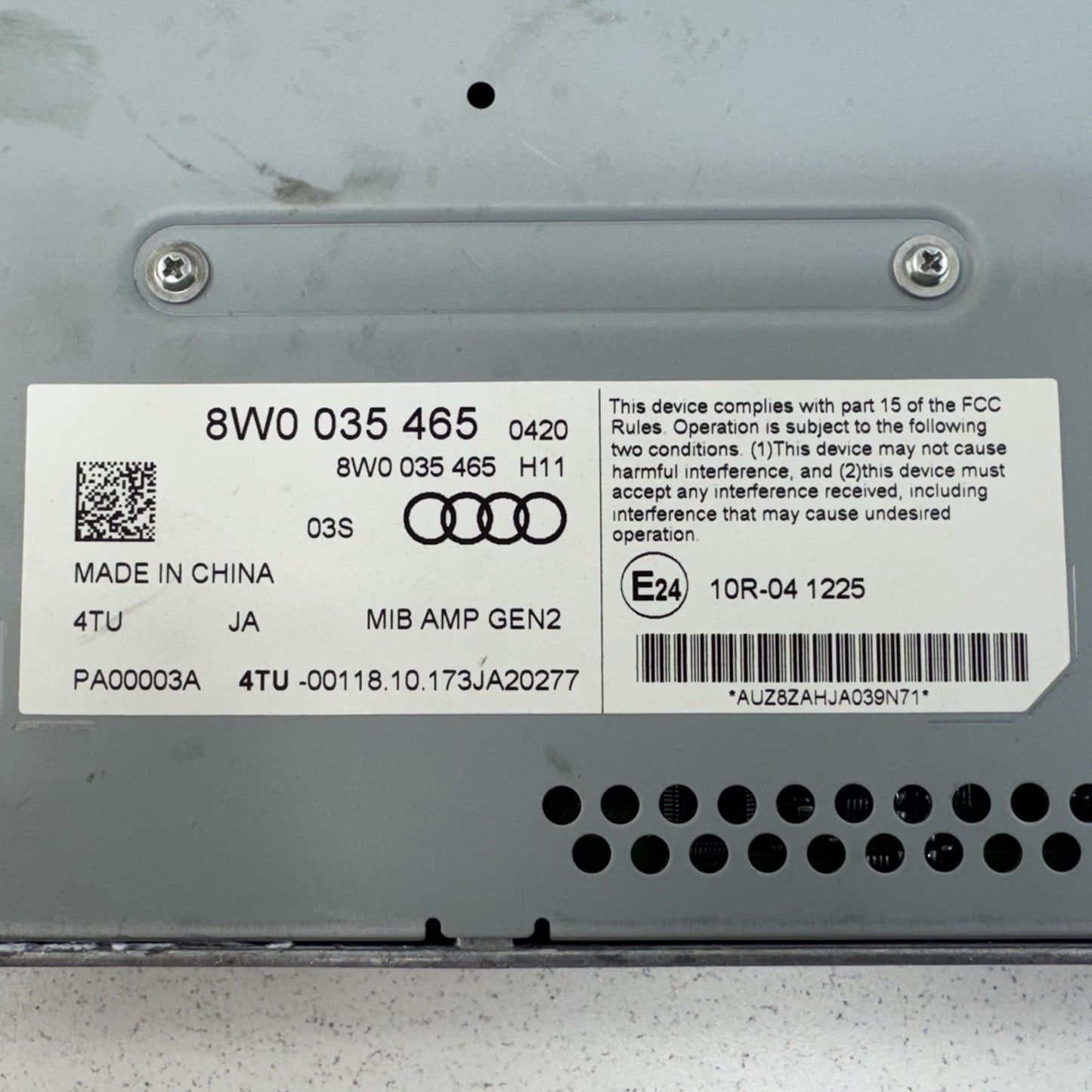 17-19 Audi A4 A5 S4 S5 RS5 B&O Radio Audio Sound Amplifier Amp 8W0035465 OEM