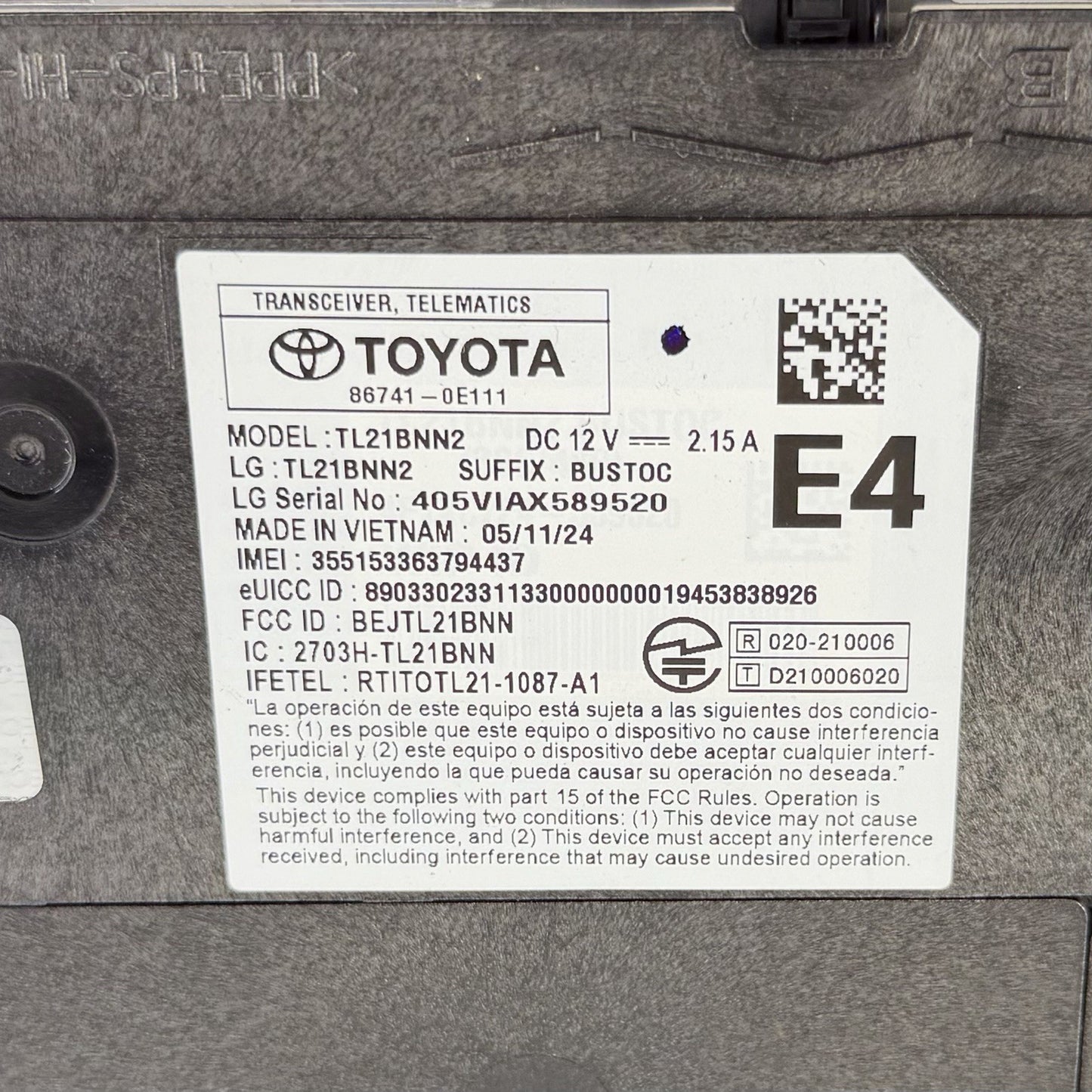 25-26 Toyota Camry 12.3" Radio Display Touch Screen Head Unit 86100-AQ010 OEM