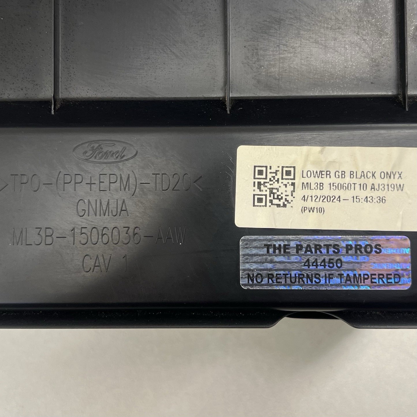 21-25 FORD F-150 FRONT GLOVE BOX STORAGE COMPARTMENT BLACK ML3B-1506036-AAW OEM