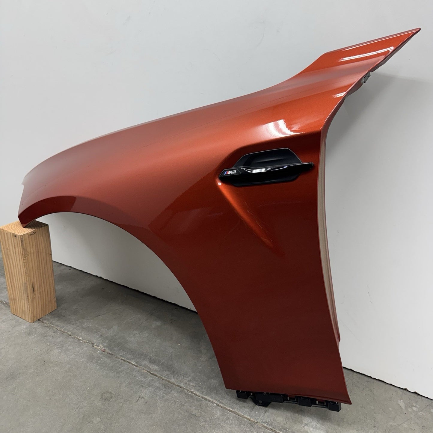 16-21 BMW M2 F87 Driver Left Front Fender Panel W/ Emblem Sunset Orange OEM