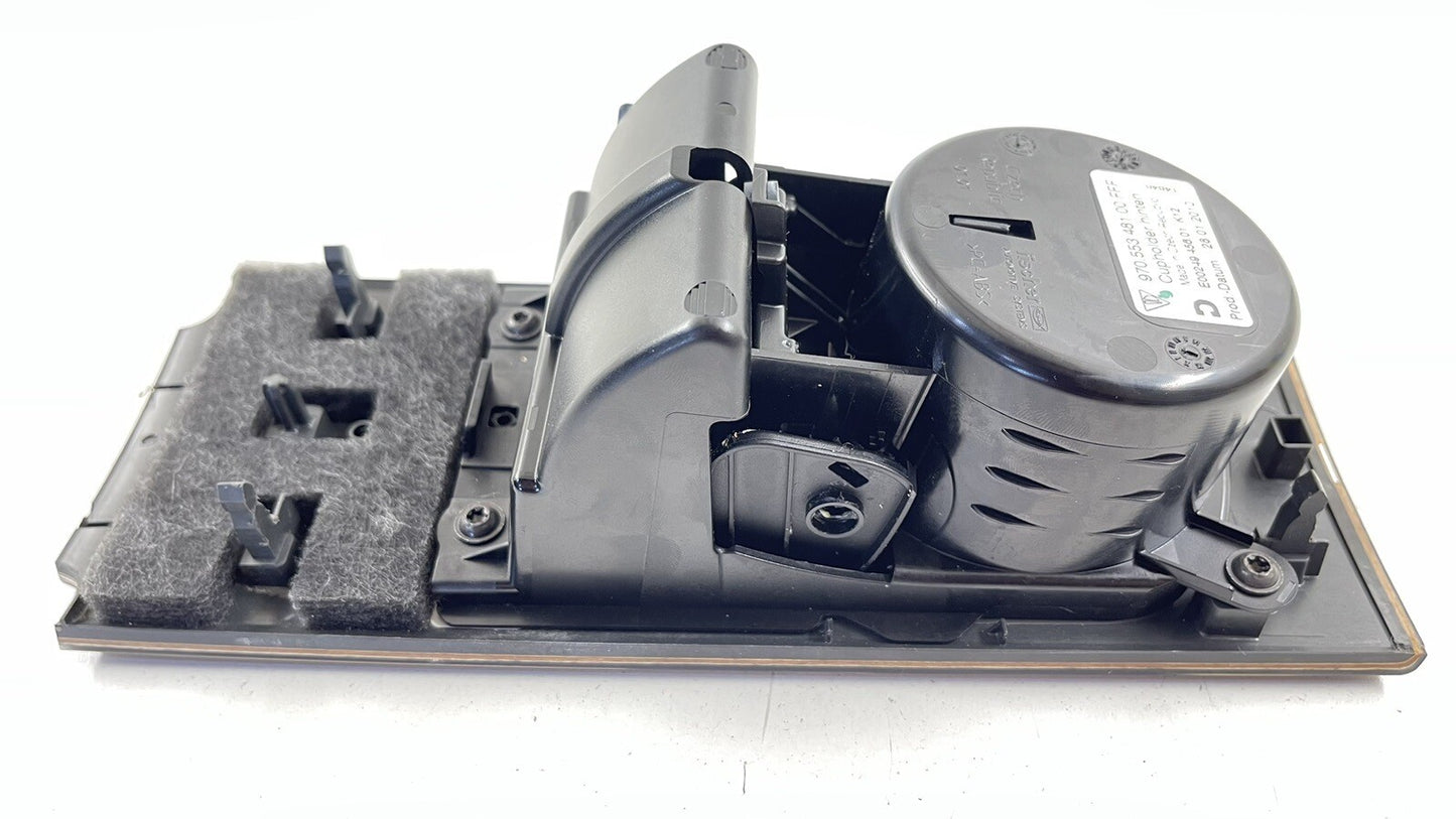 10-16 PORSCHE PANAMERA REAR SEAT CONSOLE  CUP HOLDER PANEL TRIM 97055348100 OEM