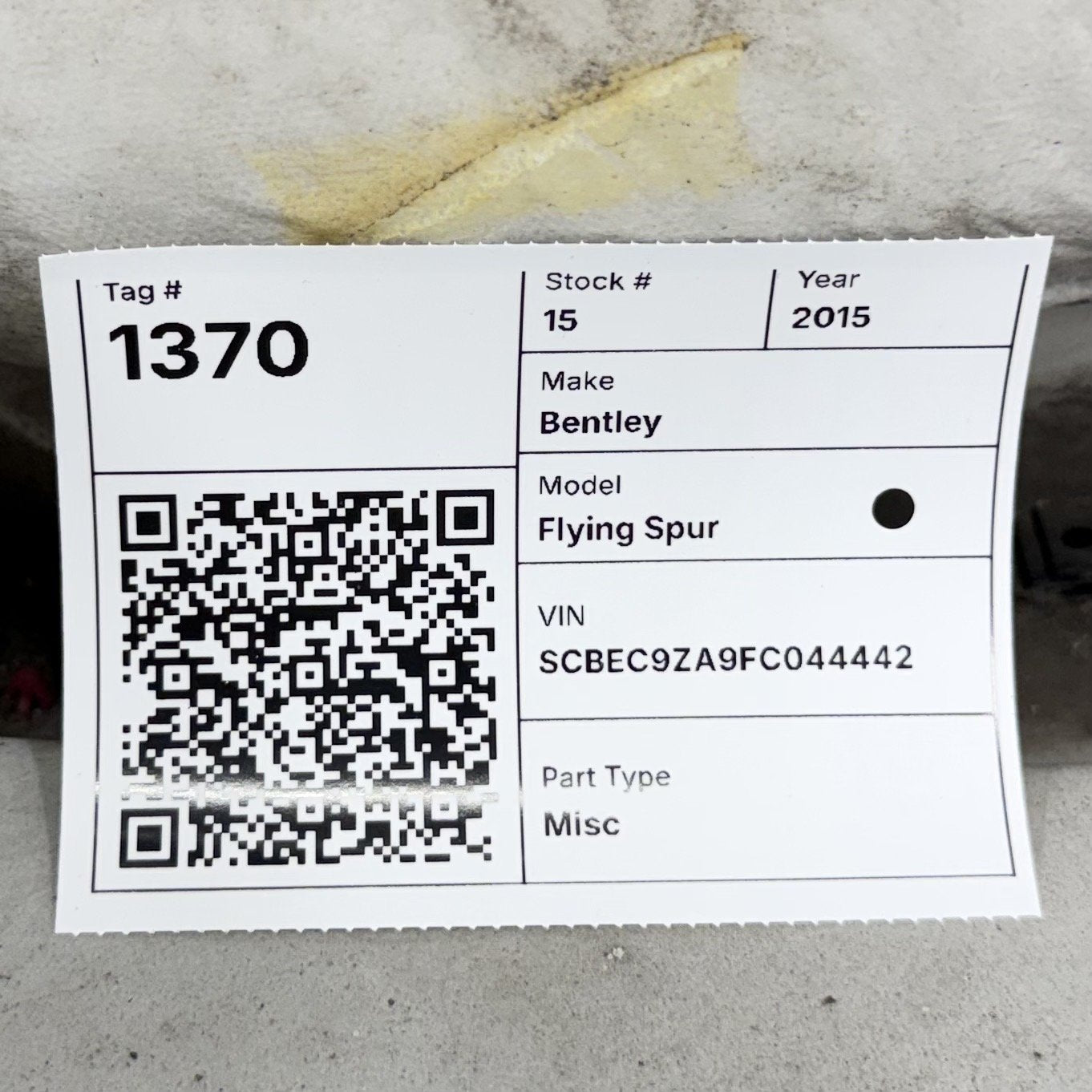 2014-2018 Bentley Flying Spur Driver Left Rear Door Shell Extreme Silver OEM