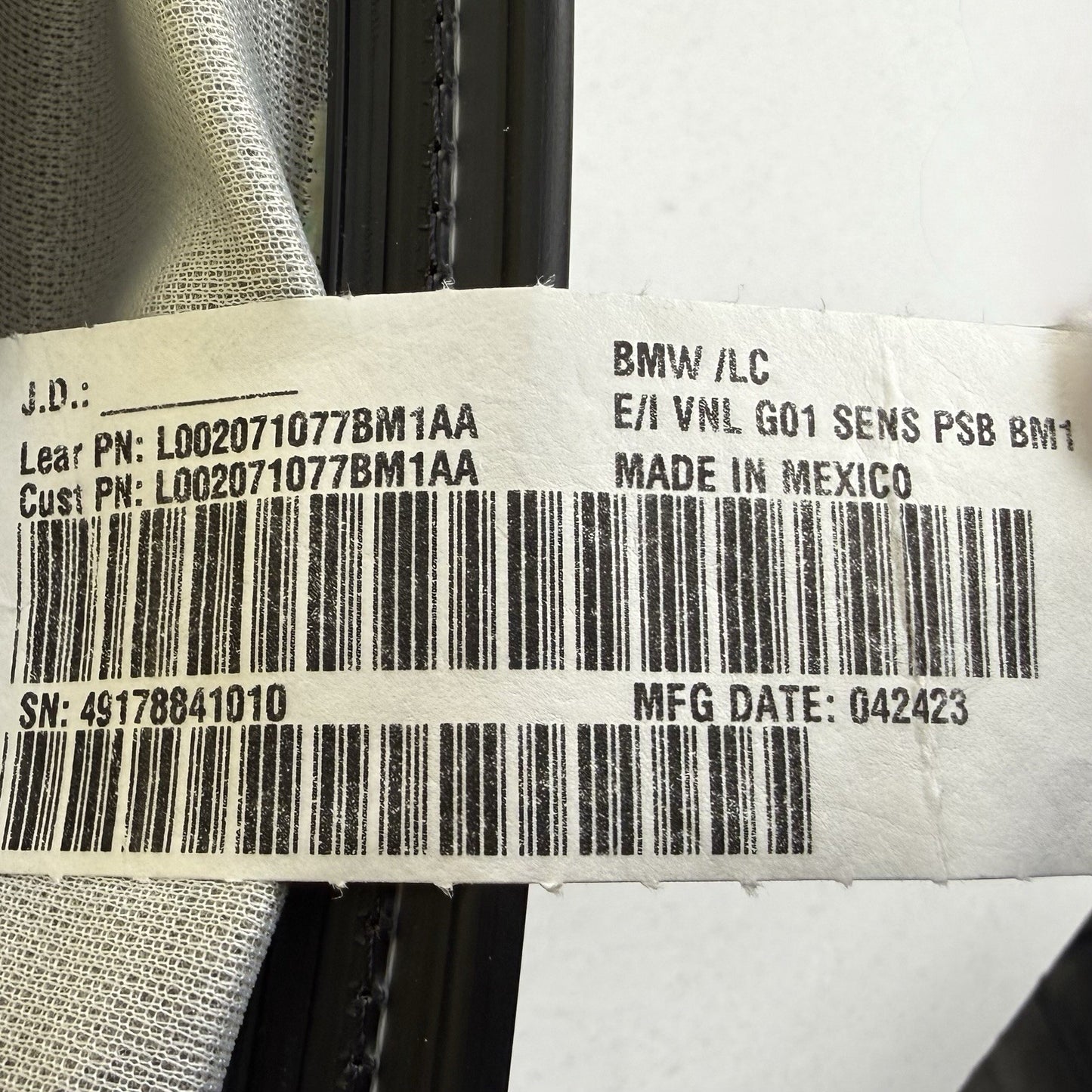 22-24 BMW G01 X3 Passenger Right Front Upper Seat Cushion Leather Black OEM