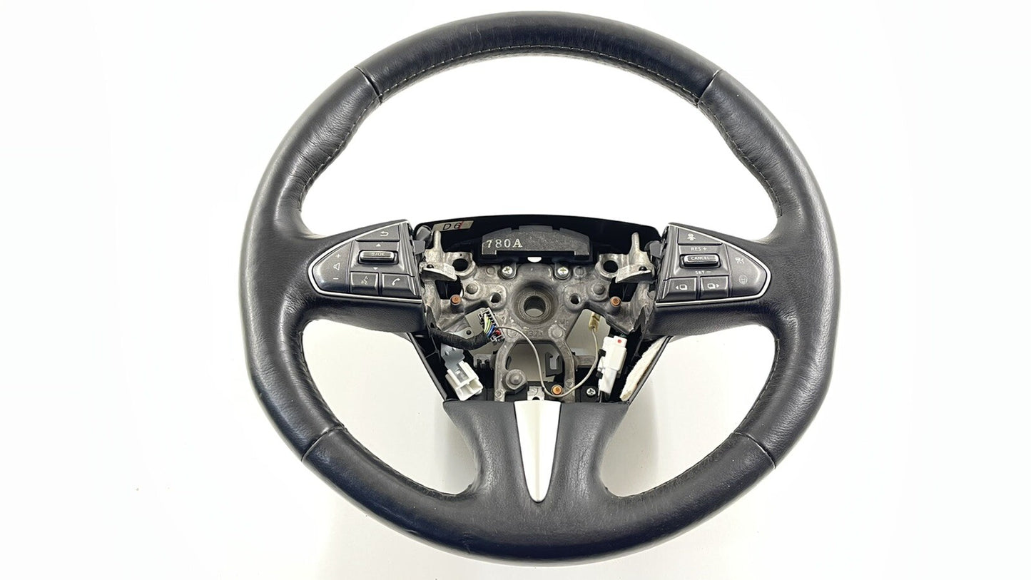 16-17 Infiniti Q50 Steering Wheel W/ Lane Keep Distance Assist Leather Black OEM