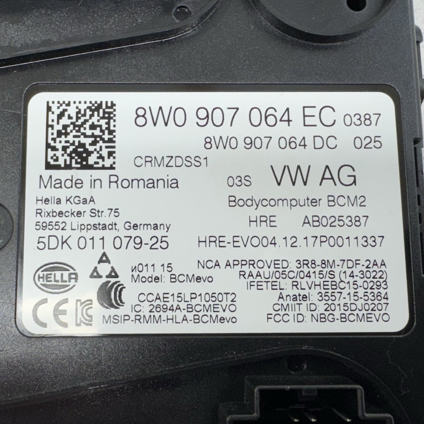 18-25 Audi A4 A5 S4 S5 RS5 Body Comfort Control Module BCM 8W0907064EC OEM
