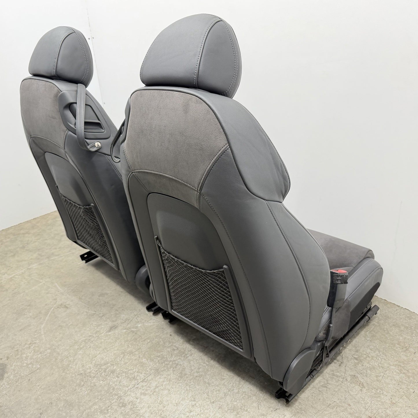 08-15 Audi TT Front Bucket Recaro Power Seat Pair Leather Suede OEM