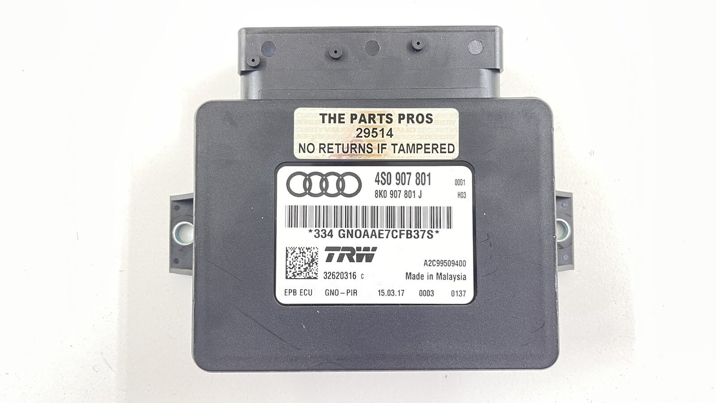 17-22 AUDI R8 PLUS EMERGENCY PARKING BRAKE CONTROL MODULE 4S0 907 801 J OEM