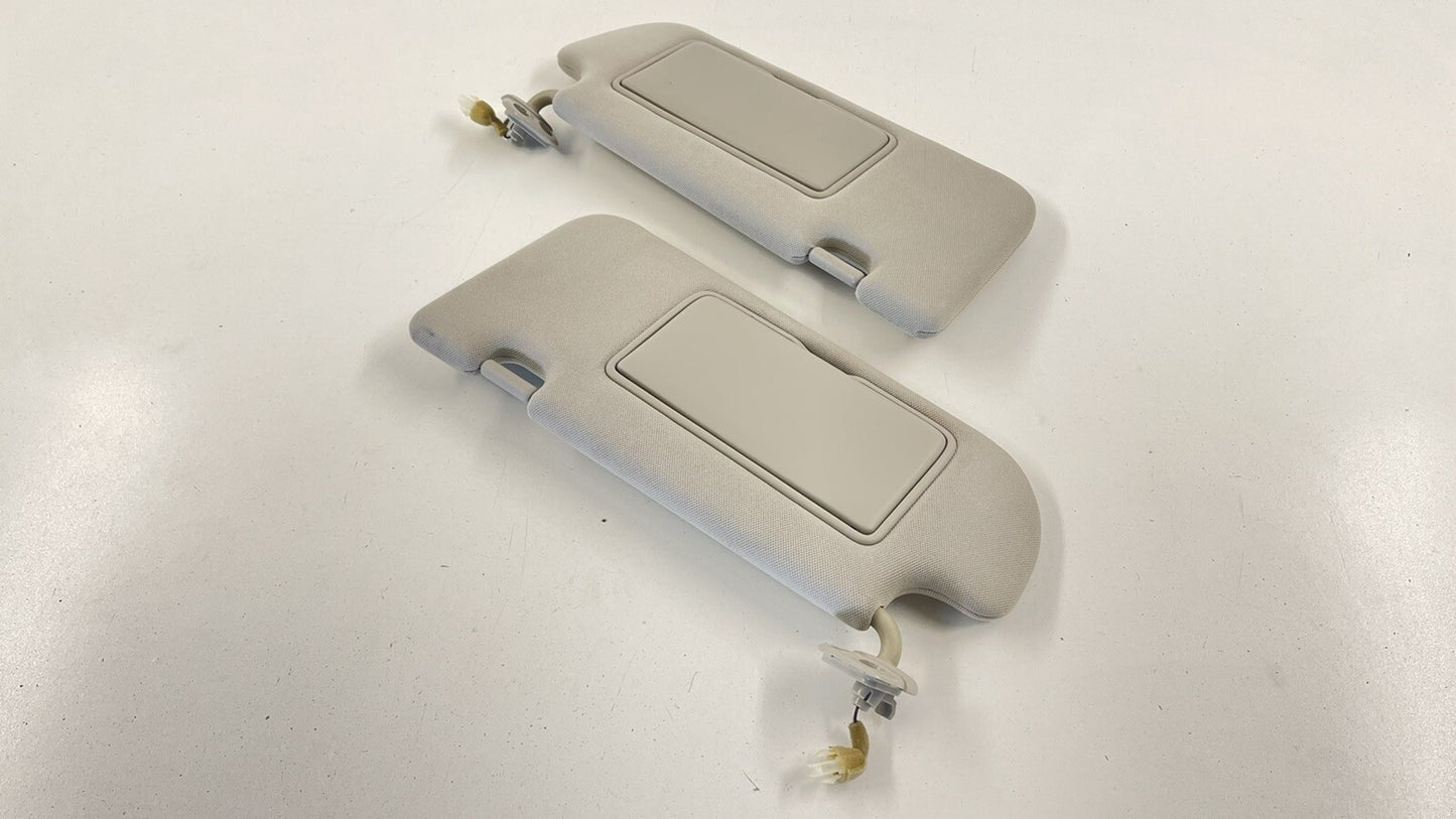 14-20 INFINITI Q50 LEFT RIGHT SUNVISOR SUN VISOR SHADE PAIR CLOTH BEIGE OEM
