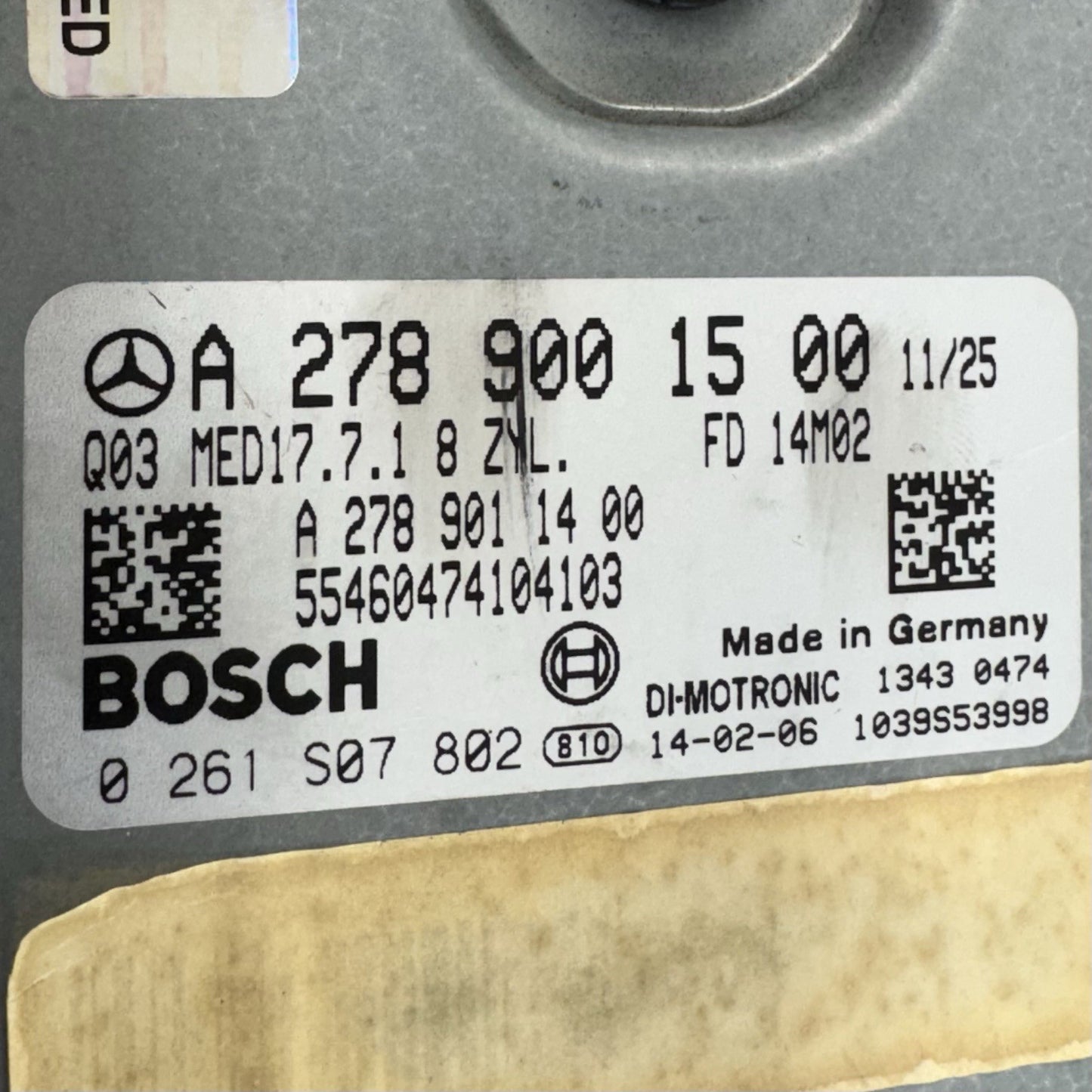 12-14 Mercedes W218 CLS550 4.6L Engine Control Module ECU Ignition Key Set OEM