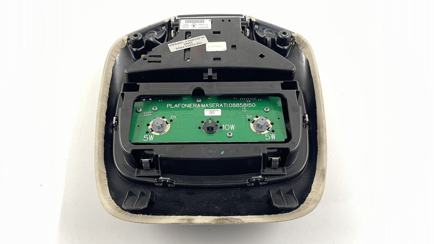 14-16 MASERATI GHIBLI FRONT OVERHEAD CONSOLE LIGHT LAMP CONTROL PANEL DOME OEM
