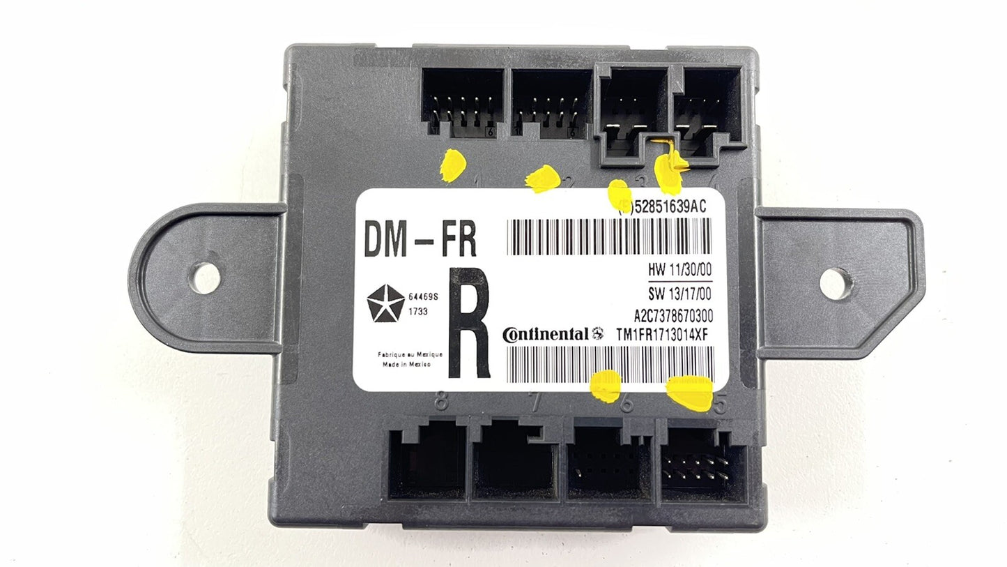 14-16 MASERATI QUATTROPORTE RIGHT FRONT DOOR CONTROL MODULE 52851639AC OEM
