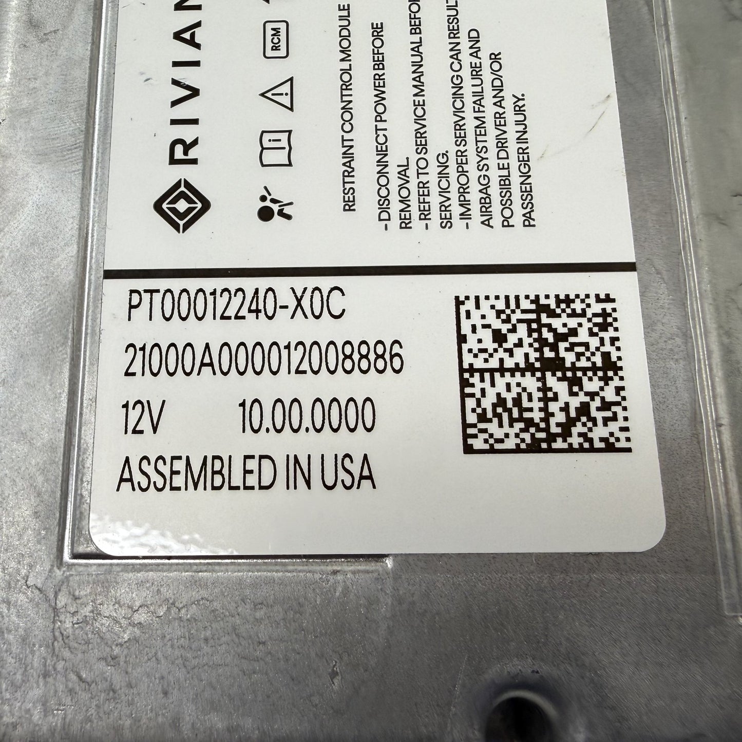 2022-2024 Rivian R1S Airbag Air Bag SRS Restraint Module PT00012240-X OEM