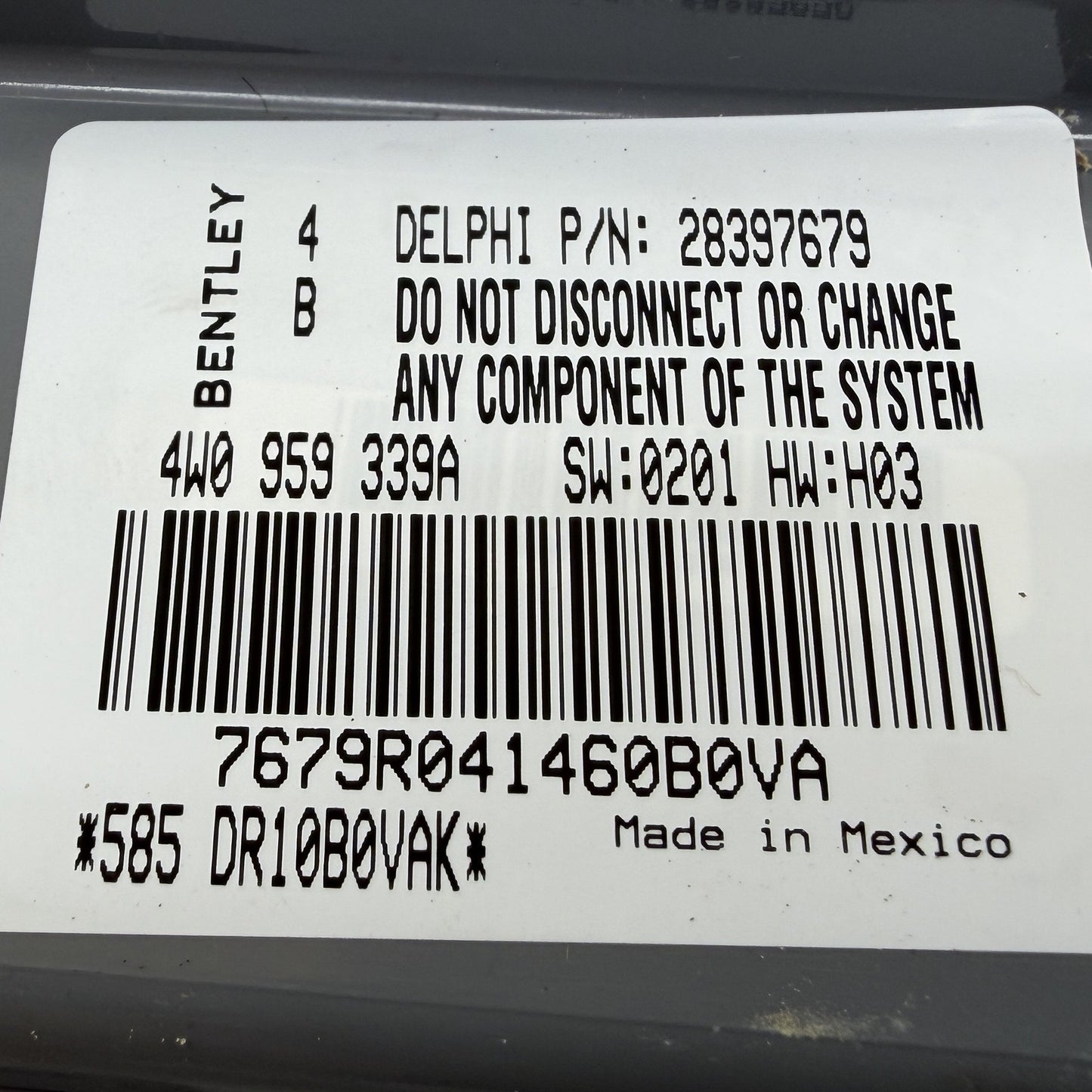 2014-2018 Bentley Flying Spur Right Front Seat Occupant Detection Sensor OEM