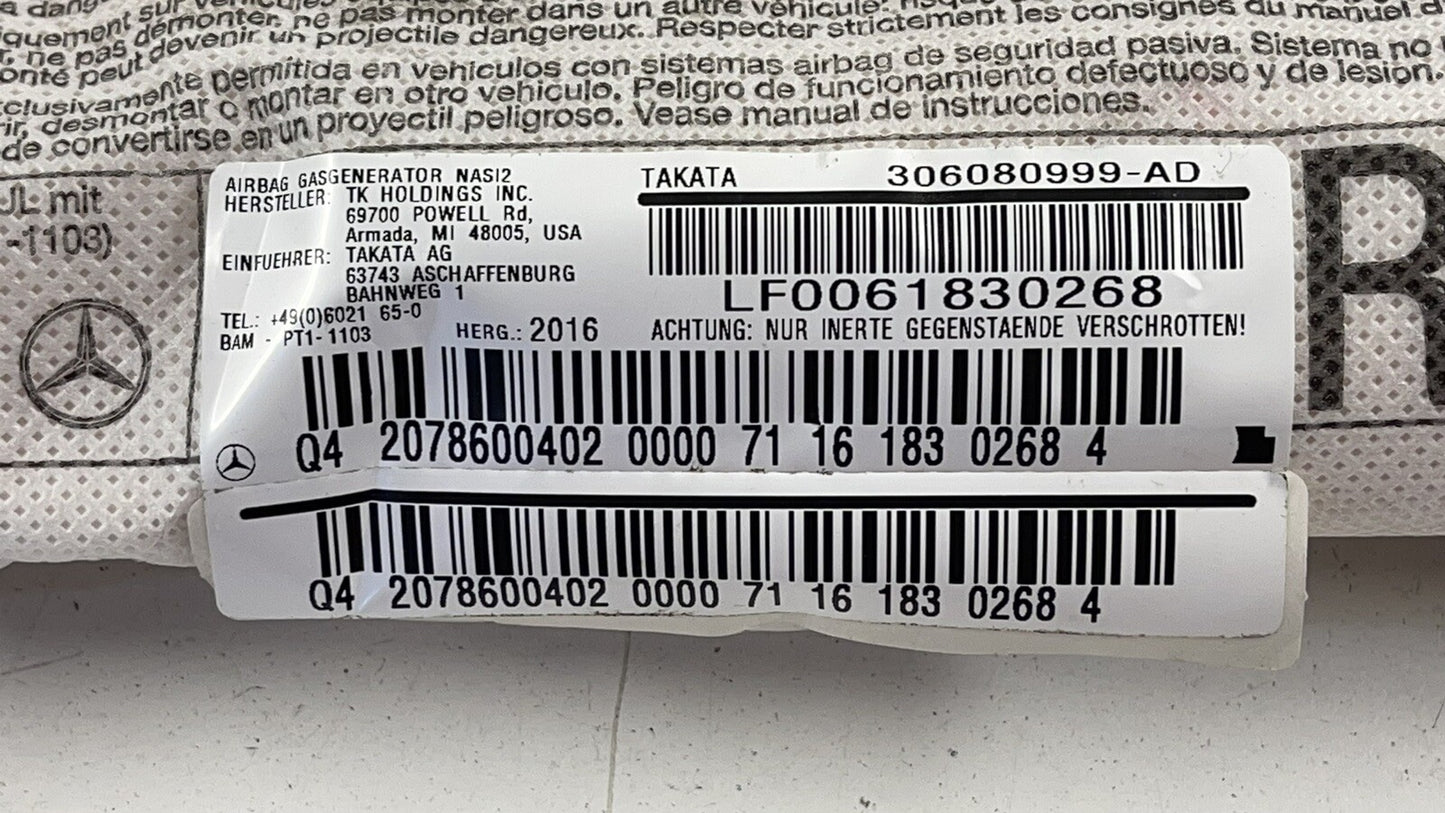 10-17 MERCEDES BENZ E550 W207 RIGHT FRONT SEAT AIRBAG AIR BAG SRS 2078600402 OEM