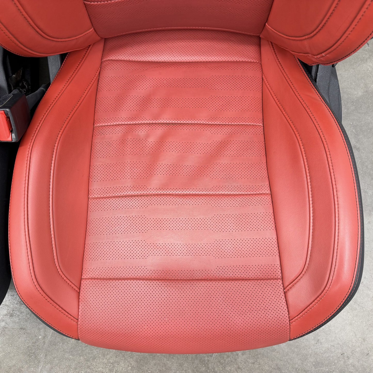 2015-2017 Ford Mustang GT Premium Front Seat Pair Leather Red Line OEM