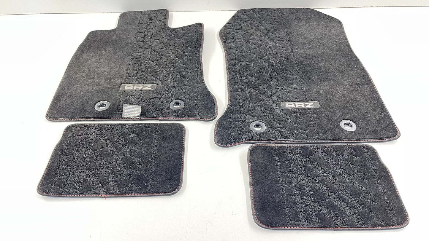 22-23 SUBARU BRZ LEFT RIGHT FRONT REAR CARPET FLOOR MAT BLACK SET OEM
