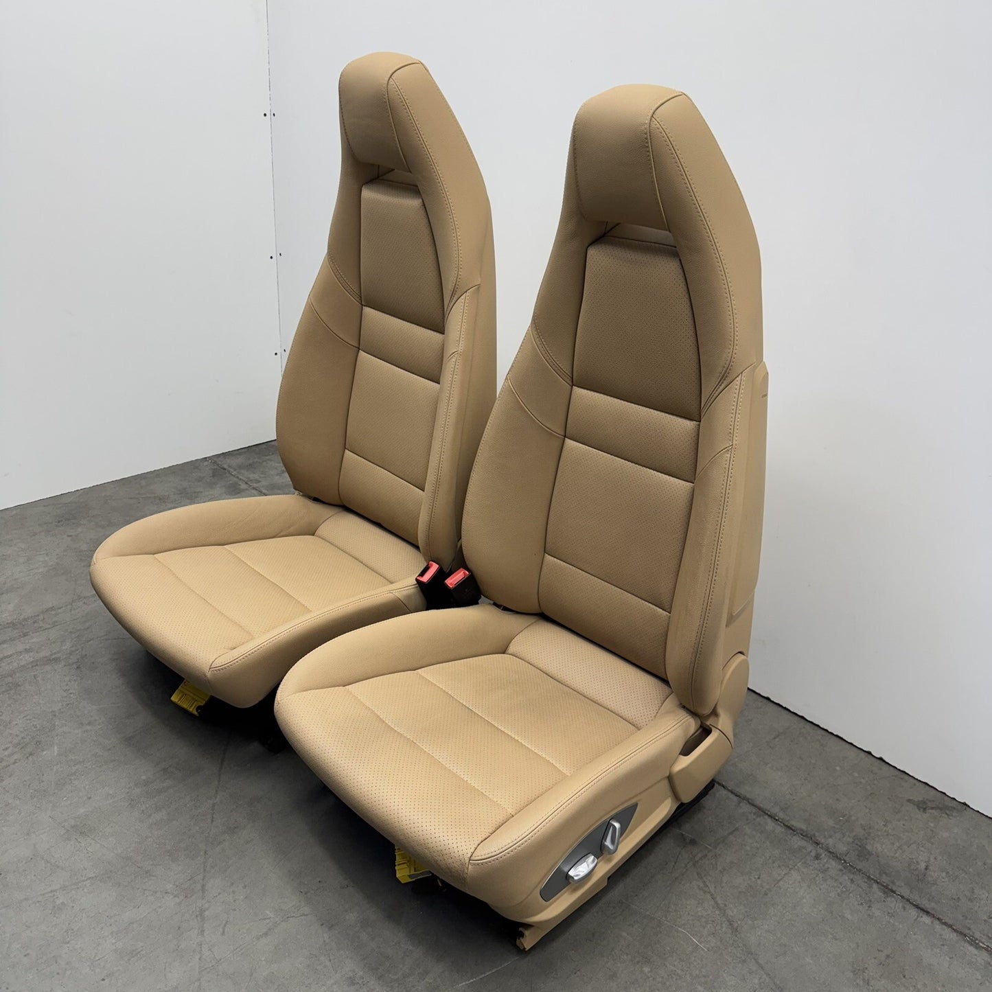 10-16 Porsche Panamera Front Seat Pair Power Memory Leather Luxor Beige OEM