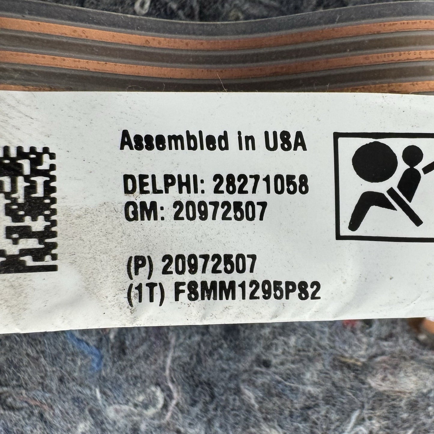 10-15 Chevrolet Camaro Right Front Seat Occupancy Sensor Mat With Module OEM