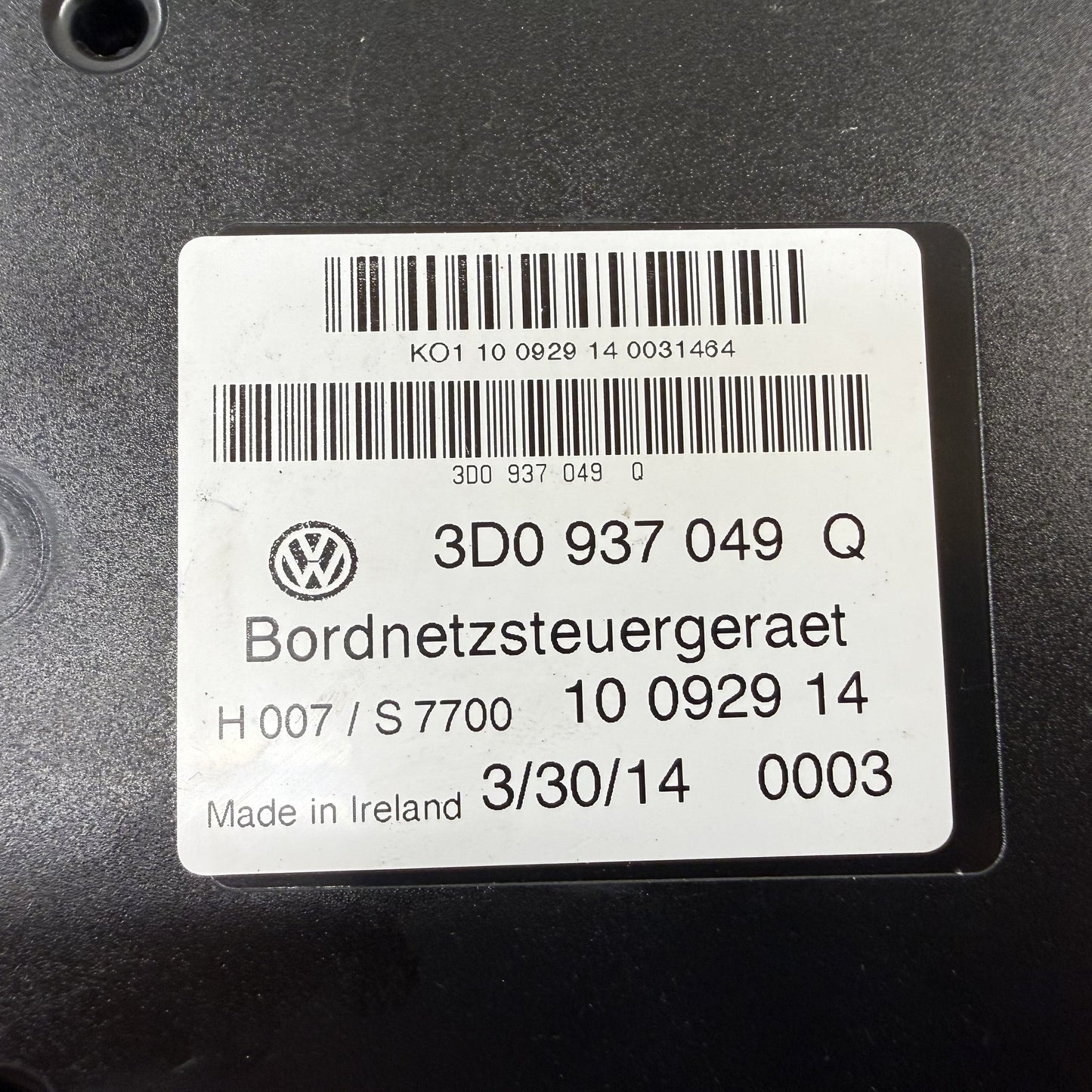 2014-2018 Bentley Flying Spur Onboard Supply Control Module 3D0937049Q OEM