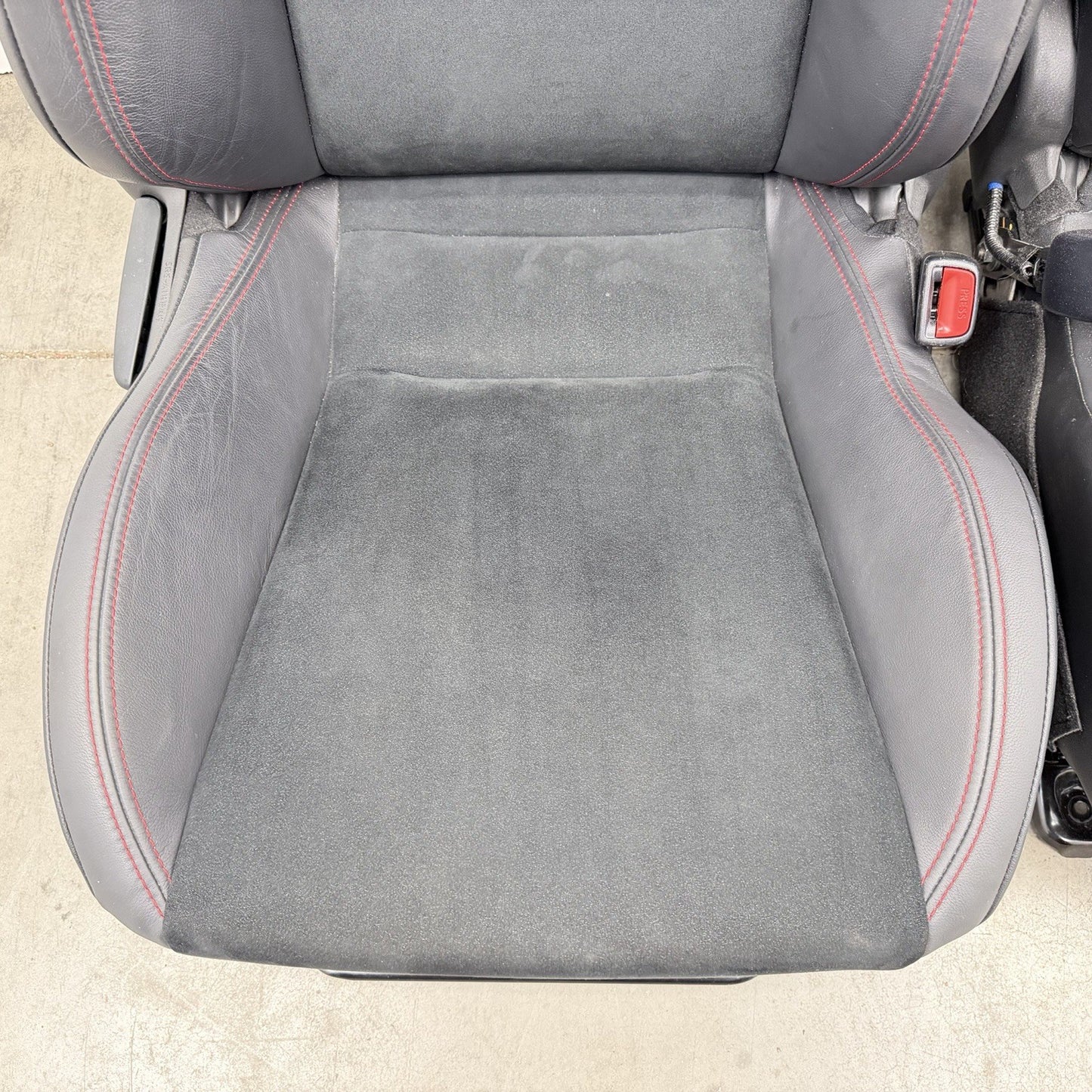 13-20 Subaru BRZ Limited Front Seat Pair Suede Black W/ Red Stitching OEM