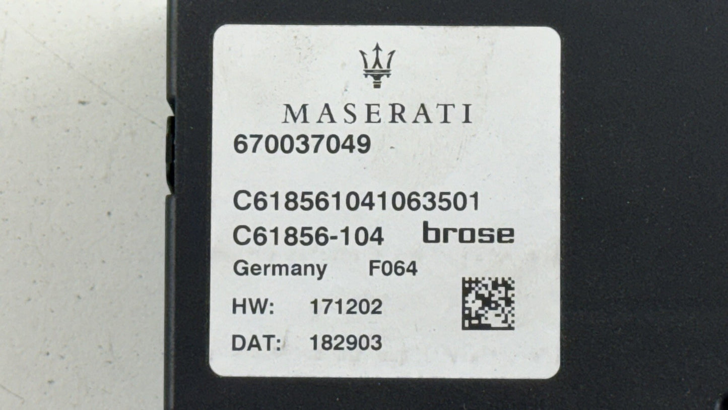 14-23 MASERATI GHIBLI TRUNK HANDS FREE RELEASE OPEN CONTROL MODULE 670037049 OEM