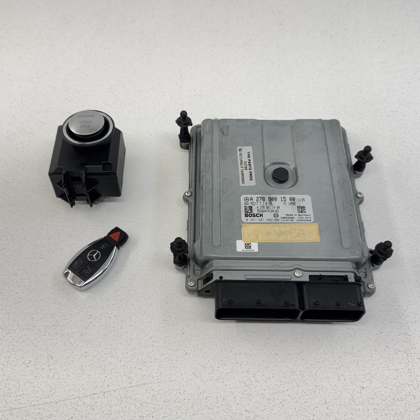 12-14 Mercedes W218 CLS550 4.6L Engine Control Module ECU Ignition Key Set OEM