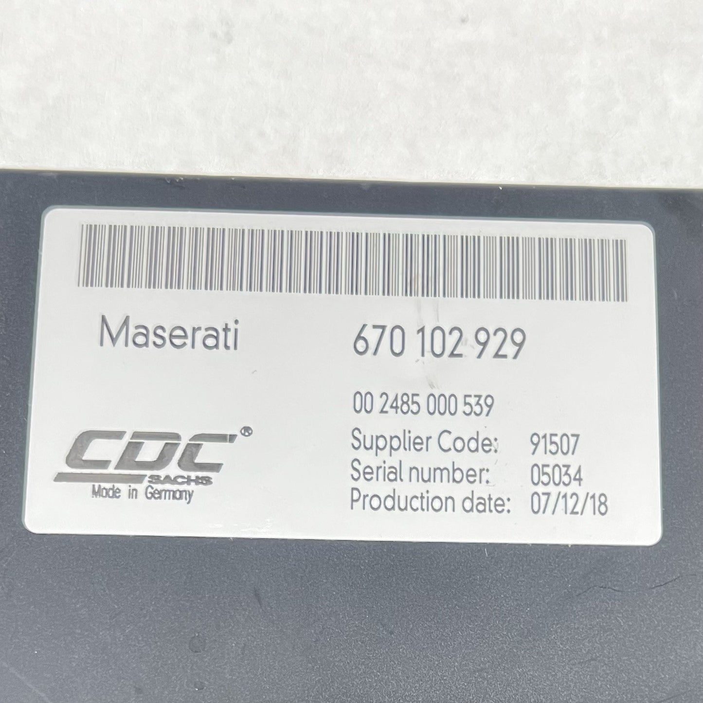 17-24 MASERATI GHIBLI ACTIVE SUSPENSION CONTROL MODULE 670102929 OEM