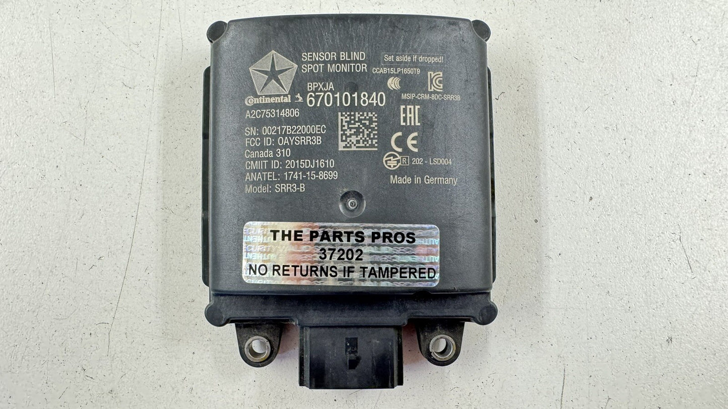 17-22 MASERATI GHIBLI REAR BLIND SPOT SENSOR RADAR MONITOR MODULE 670101840 OEM