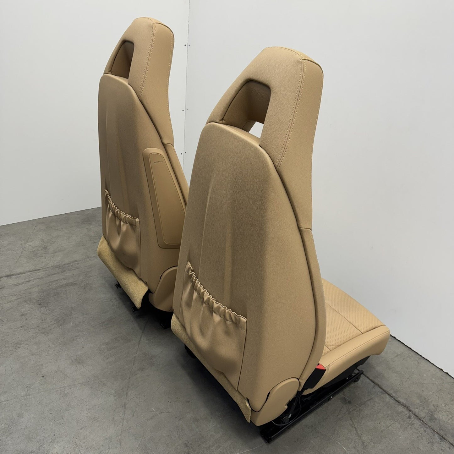 10-16 Porsche Panamera Front Seat Pair Power Memory Leather Luxor Beige OEM