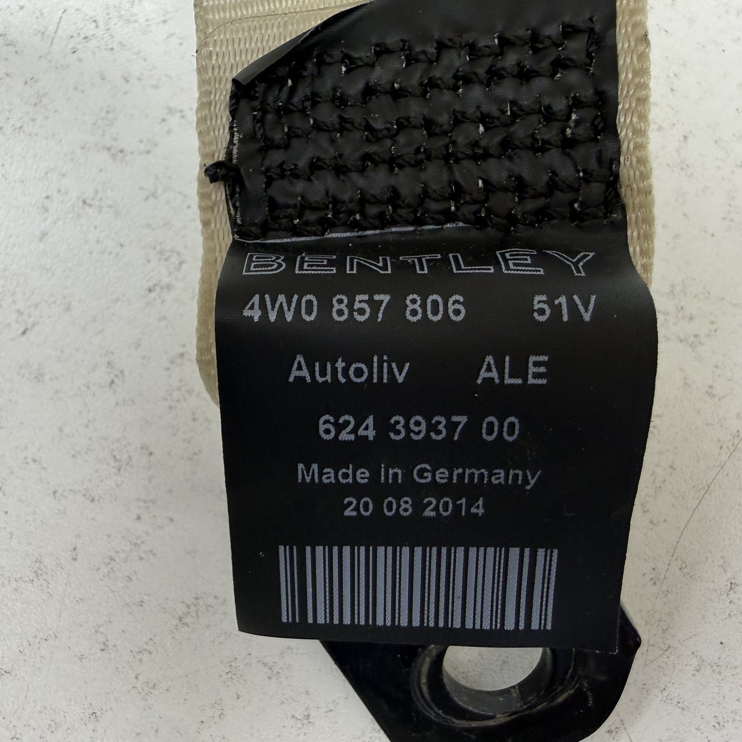 2014-2018 Bentley Flying Spur Right Rear Seatbelt Seat Belt Retractor OEM