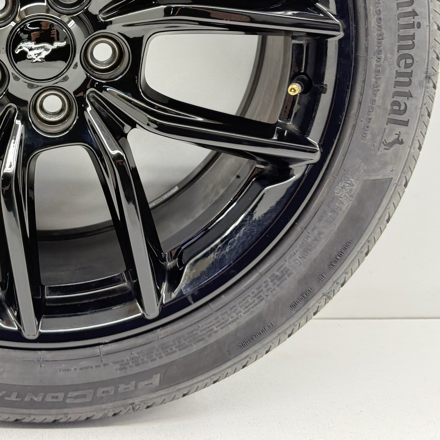 24-26 Ford Mustang GT  U Spoke Wheel Rim With Tire 19" 19x8.5 Black Factory OEM