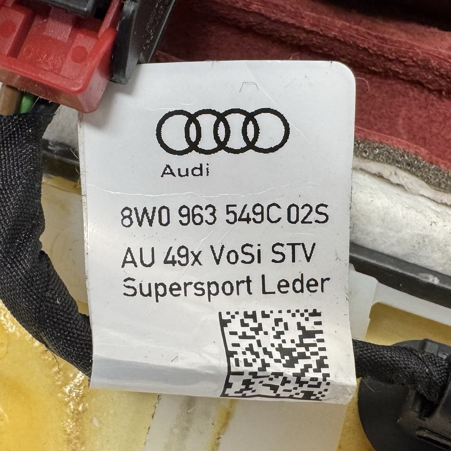 18-24 Audi S4 S5 Driver Left Front Sport Seat Lower Cushion Magma Red OEM