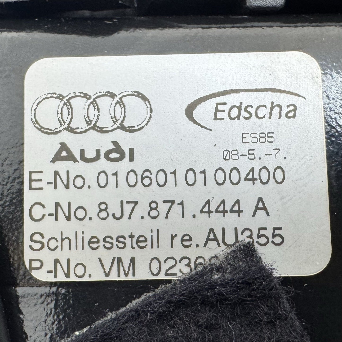 08-15 Audi TT Convertible Roof Top Catch Closing Latch Lock Pair OEM