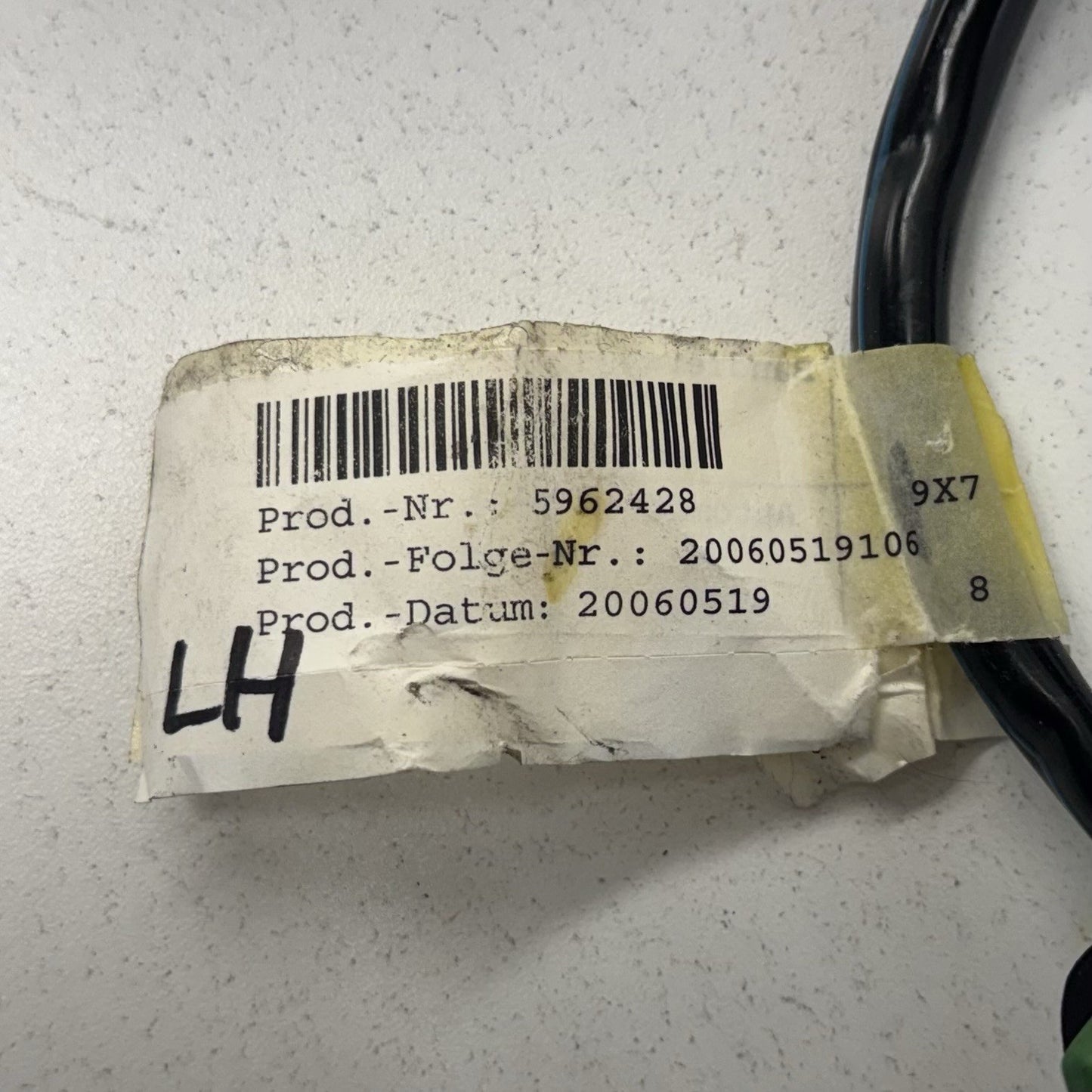 05-08 Porsche 911 997 Cayman 987 Left Door Wire Harness W/ Airbag Plug OEM